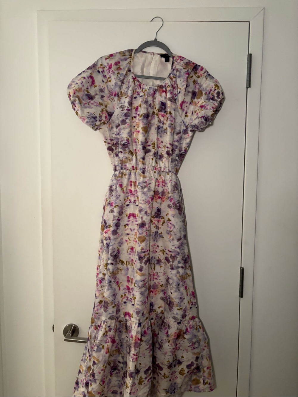 J. Crew Lavender and Pink Floral Maxi Dress